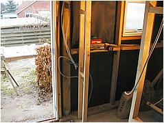 Ledninger inden for d�ren til lys, stikkontakt og udend�rs lys